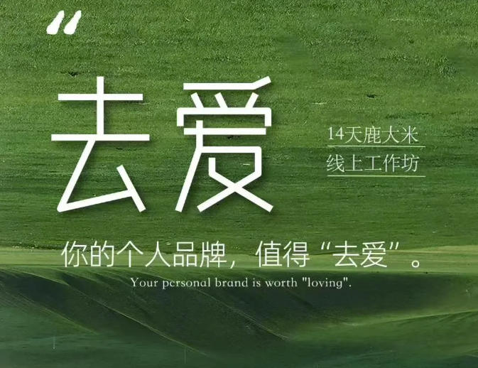 去爱14天鹿大米线上工作坊，你的个人品牌，值得“去爱”-云途创业网