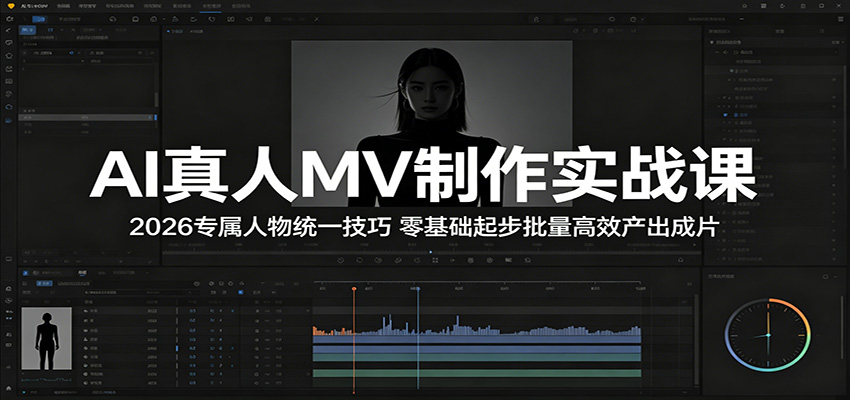 AI真人MV制作实战课:2026专属人物统一技巧,零基础起步批量高效产出成片-云途创业网