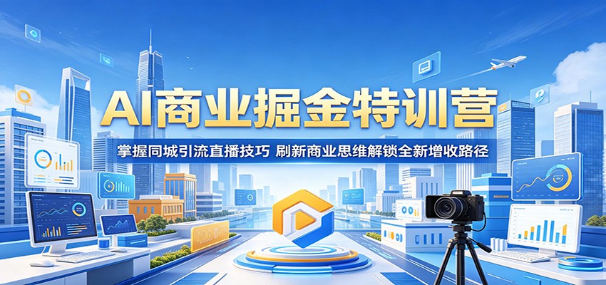 AI商业掘金特训营：掌握同城引流直播技巧，刷新商业思维解锁全新增收路径-云途创业网