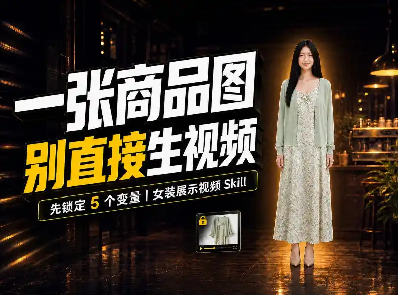 女装AI视频总翻车?问题不在提示词,女装展示视频Skill先锁定5个变量!-云途创业网